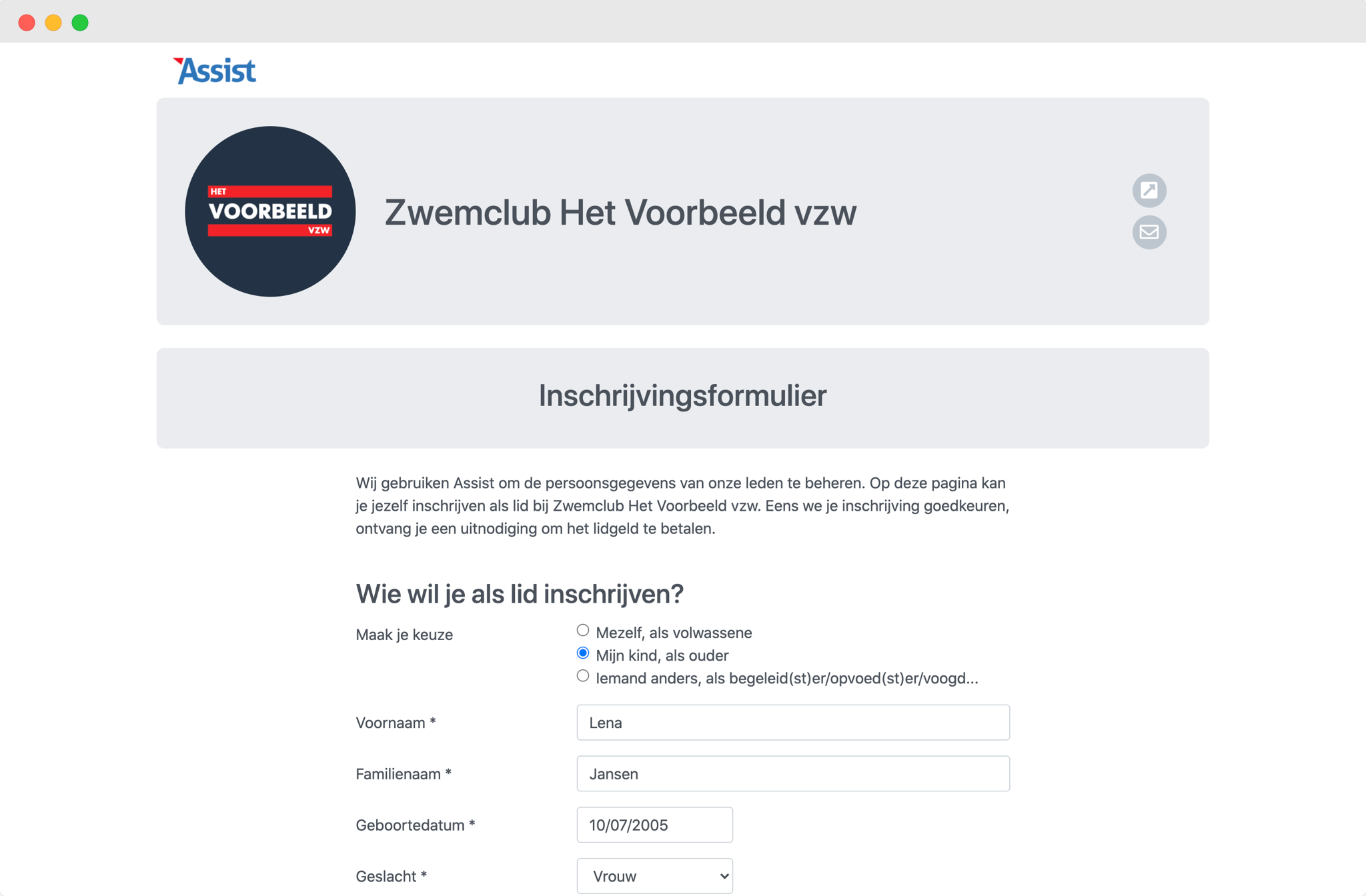 Inschrijvingsformulier