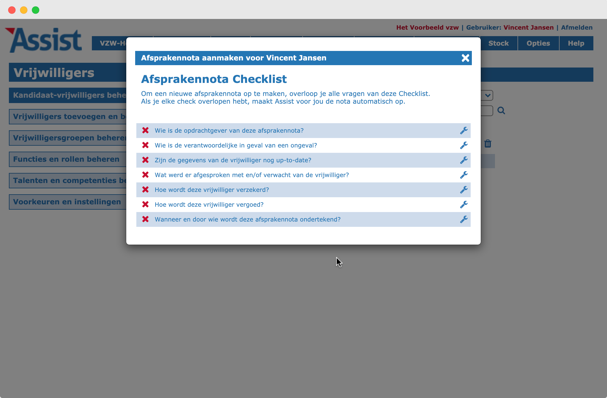 Checklist Afsprakennota